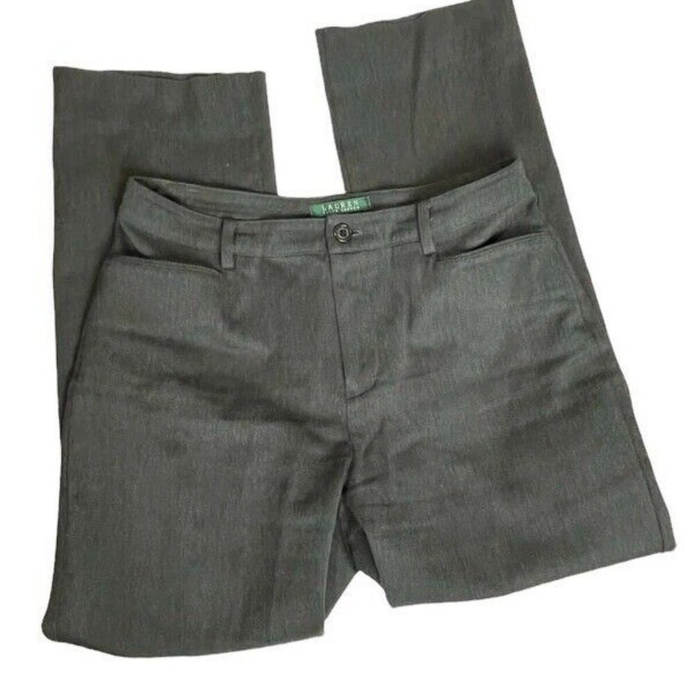Lauren Ralph Lauren Pants Chino Trouser Women 8 Gray Career Stretch Cotton